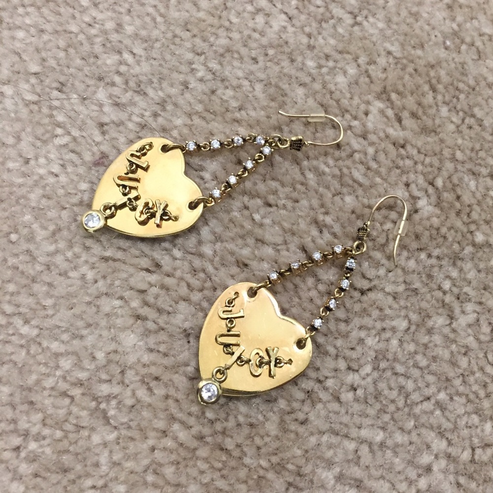 Juicy Couture Pavé Diamond Heart Earrings